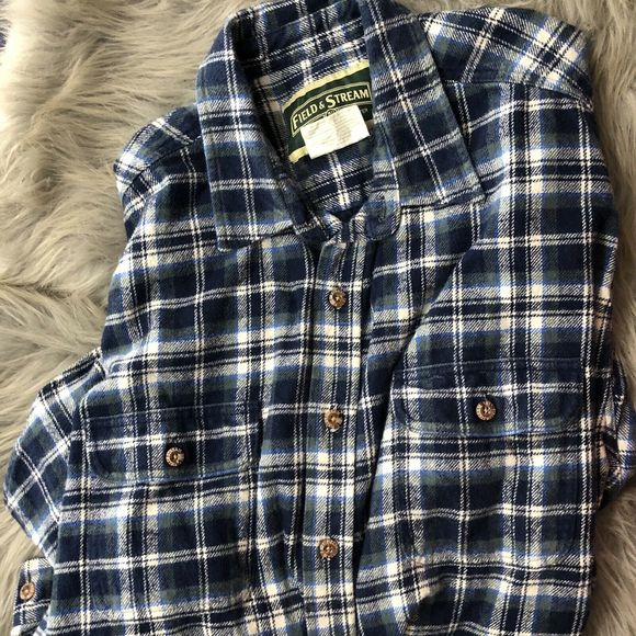 Men's Vintage 2000 Rich Blue Plaid Flannel - XXL - Picture 1 of 3